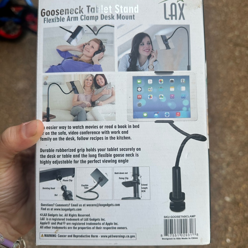 Black Gooseneck Tablet Stand - Picture 4 of 5